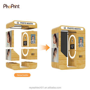 Ayrılabilir Retro ahşap Vintage Selfie düğün olay parti fotoğraf kabini Kiosk - Product Image 4