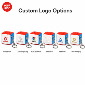 Custom Logo 3x3 <b>Mini</b> Magic Cube Keychain Speed Puzzle Toy <b>Keyring</b> for Promotional Gift Education Stress Relief Small Toy - Product Image 3