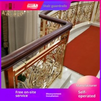 Rampe d'escalier en alliage d'aluminium pour villa, garde-corps de style européen français, sur mesure pour maison de campagne auto-construite, fixation au sol