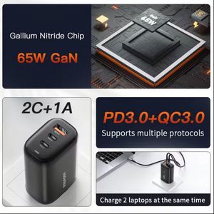 65W GaN Charger USB <b>Type</b> <b>C</b> Fast Charging Power <b>Adapter</b> QC3.0 PD Phone Charger Block - Product Image 4