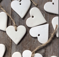 Pendante en céramique avec impression par Sublimation, luminaire décoratif de couleur blanche, cœur, idée cadeau pour mariage