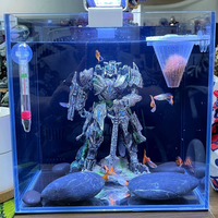 Dekorasi Akuarium Seri Mecha Keren, Ornamen Gua Persembunyian Ikan Cupang Robot Resin untuk Akuarium