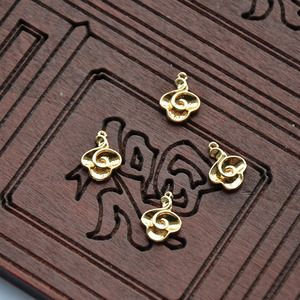 Amuleto de nube auspiciosa de cobre puro, 9x13mm, chapado en oro y plata, para accesorios Hanfu DIY - Product Image 2