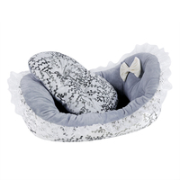 Lit pour chien et chat de luxe écologique en nylon à motif floral, design élégant, non amovible, personnalisé 2024
