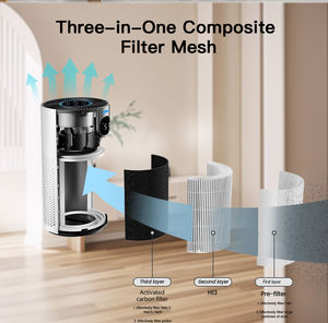 Vente en gros de nouveau design de bureau personnel maison intelligente filtre Hepa 13 <span class=keywords><strong>purificateur</strong></span> <span class=keywords><strong>d</strong></span>'<span class=keywords><strong>air</strong></span> 24W avec écran tactile LED anion négatif en option - Product Image 4