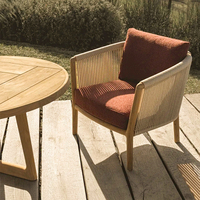 Haut de gamme extérieur teck canapé cour balcon jardin hôtel Patio étanche et crème solaire corde tissage canapé Table basse ensemble