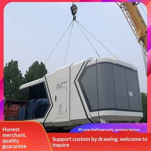 Casa de Huéspedes con Estructura de Acero, Diseño de Cápsula Espacial, Placa de Aluminio, Móvil, Estilo Moderno - Product Image 1