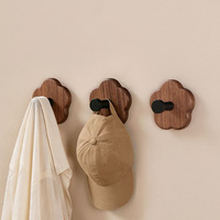 Porte-manteau mural en bois massif style naturel, fixation par ventouse ; Cintre créatif inspiré d'Instagram pour clés d'entrée