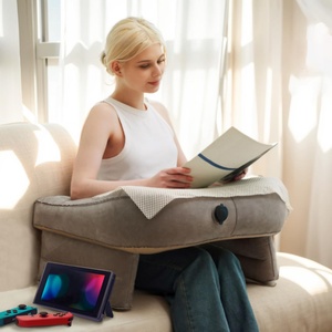 <b>Inflatable</b> Reading Pillow for Gaming Foldable Lap Desk Pillow for Reading, Working, Large Arm Rest Pillow or Sitting in Bed <b>Sofa</b> - Product Image 1