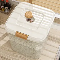 Distributeur de stockage en plastique, anti-insectes, anti-humidité, pot de stockage hermétique transparent pour riz et farine