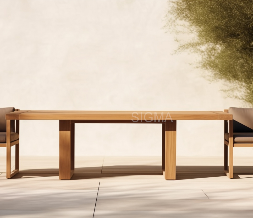 High Quality Teak Outdoor Dining Table Modern Natural Teak Patio Furniture Set Teak Dining Outdoor Table