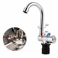 Robinet d'eau froide et chaude pliable pour camping-car, en acier inoxydable, rotatif et pliable, pour éviers de caravanes et cuisines de camping-cars