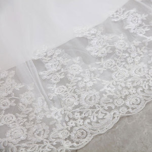S1017R New Lace Mid-waist Temperament Dreamy Gradient <b>White</b> Exquisite Wedding Dress - Product Image 4