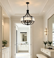 Lustre moderne en cristal noir pour salle à manger, lampe suspendue réglable en hauteur au-dessus de la table