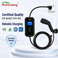 Chargeur EV portable 3,5 kW 16A Type 2 230Vac monophasé, courant réglable, RCD, écran LCD, avec câble de 5 m pour une utilisation à domicile ou au garage