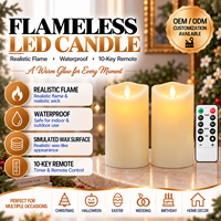 Bougies LED d'extérieur étanches en plastique, scintillantes, alimentées par piles, avec télécommande et minuterie pour Halloween et le Nouvel An