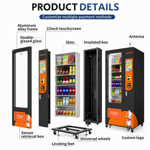 Distributeur automatique de boissons et de snacks robuste pour l'extérieur, sans contact, avec écran tactile de 22 pouces, à prix abordable - Product Image 2