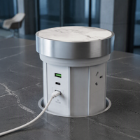 Prise de bureau escamotable IP65 AS/NZS, prise électrique escamotable pour plan de travail en marbre avec USB, types de prises personnalisables