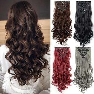 ชุดวิก<span class=keywords><strong>ผม</strong></span>สังเคราะห์แบบ 7 ชิ้น ทนความร้อนสูง แบบลอน/แบบคลื่น/แบบม่า<span class=keywords><strong>น</strong></span> ผลิตด้วยเครื่องจักร - Product Image 1