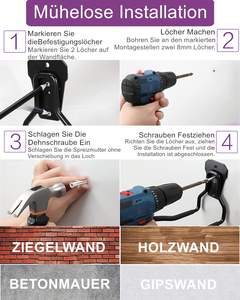 Support de coupe-herbe mural en métal 1 pièce pour outils de jardin débroussailleuses et étagères de garage - Product Image 5