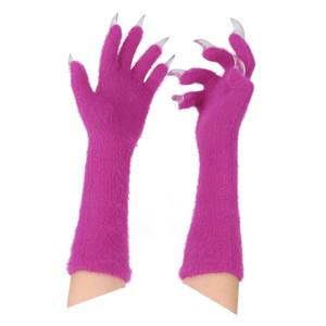 Gants à griffes en fourrure d'Halloween avec longs ongles, accessoire de cosplay réaliste, vente en gros, polyester, pour femmes adultes - Product Image 6