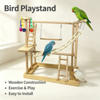 Support de jeu pour perroquet en bois naturel personnalisé, fabriqué en Chine, aire de jeux pour oiseaux, jouet d'entraînement pour perroquet, vente en gros