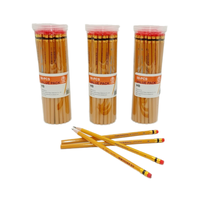 Crayon en bois jaune HB de haute qualité avec gomme pour écolier