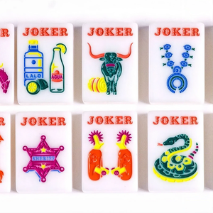 Juego de Mahjong Americano de 166 Fichas, Diseño Texano con Vaqueros, Cactus, Armadillo y Serpiente Cascabel, Mah Jongg OEM - Product Image 4