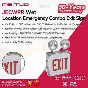 Luz de Señalización de Salida de Emergencia LED Roja de Feltor Vietnam Manufacturing Base para el Mercado Estadounidense, Seguridad contra Incendios, Compra al por Mayor, Pedido JECWPR - Product Image 1