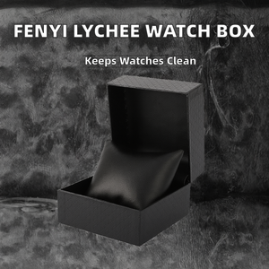 Caja de Almacenamiento Rectangular para Relojes, con Tapa Abatible, Diseño de Lichee, Forro de Cuero Sintético Antipolvo, Material de Cartón, Venta al Por Mayor Directo de Fábrica - Product Image 2