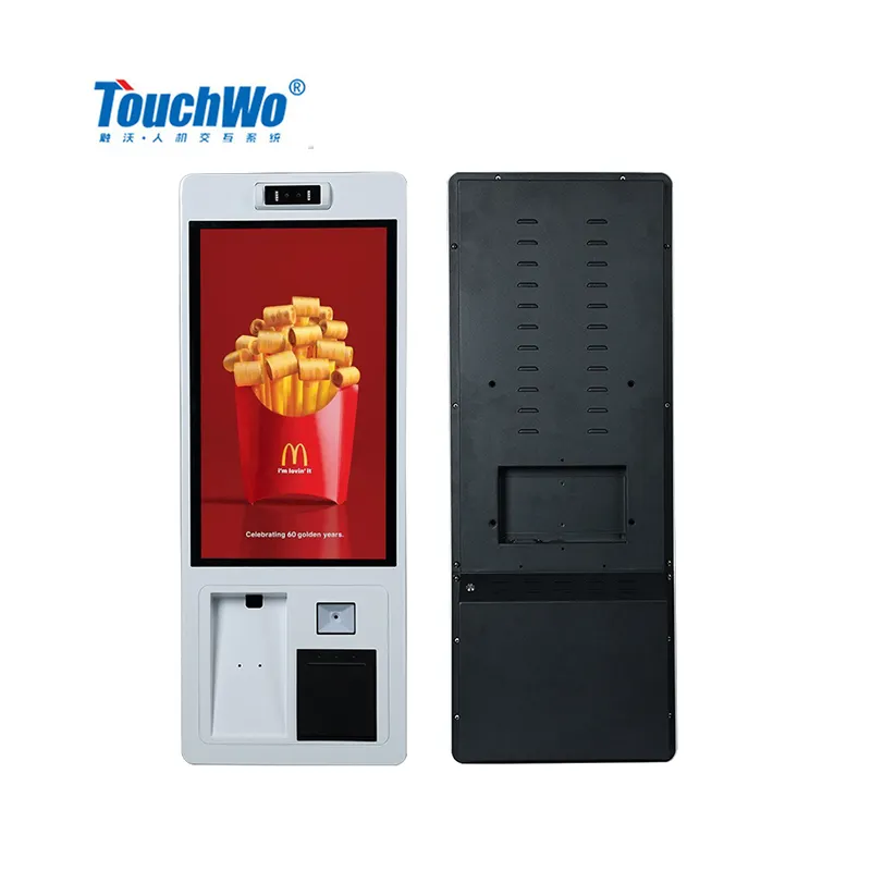 Touchwo fast delivery commercial self check out kiosk supermarket ticketing kiosk payment machine with card reader