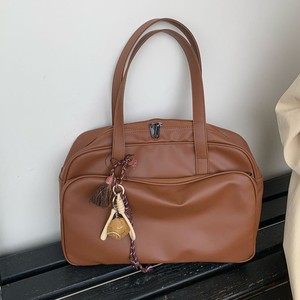 กระเป๋าโท้ทความจุขนาดใหญ่สำหรับผู้หญิงสีน้ำตาลสีทึบกันน้ำปิดซิปกระเป๋าเดินทางเพื่อการพักผ่อนฤดูใบไม้ร่วงปี 2024 - Product Image 2