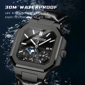 CHAXIGO 079 Montre Homme Quartz Étanche Décorative Tendance de Marque Prestigieuse avec Affichage de la Date et des Phases de Lune – Nouveauté et Vente Flash - Product Image 3