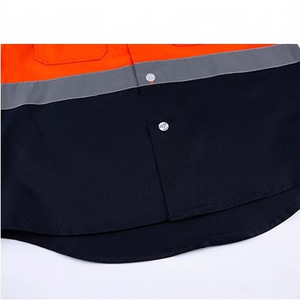 Ropa de Trabajo de Verano, Manga Larga, Uniforme Naranja y Azul Marino, Reflectante, Absorbente de Humedad, Resistente, para Reparaciones Mecánicas, Tallas S, M, L, XL, XXL - Product Image 1