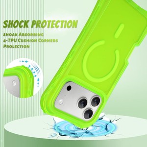 Funda Magnética 3 en 1 Senyork a Prueba de Golpes en Colores Neón para iPhone 11 12 13 14 15 16 17, Carcasa Trasera de Alta Calidad con Carga Inalámbrica - Product Image 4