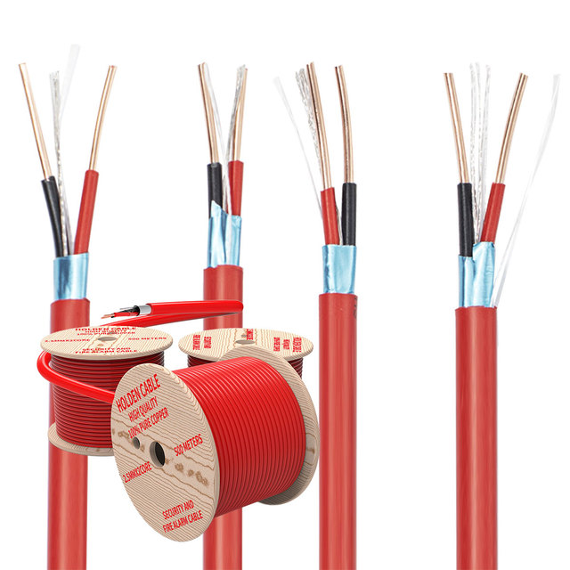 Fire Alarm Cable 2 Cores 2x1.5mm 2cx2.5mm Solid Shielded Fire Resistant PVC Building Use Fire Cable