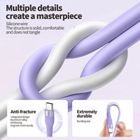 Câble de charge rapide Type-C vers Type-C de 0,5 m en silicone liquide pour téléphones mobiles iPhone 17/S10, vente en gros d'usine, fabriqué en Chine
