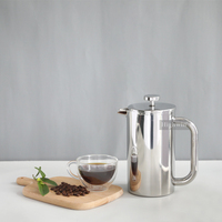 Cafetière à piston en acier inoxydable durable HIGHWIN, cafetière à piston multi-capacité, double paroi