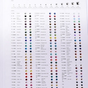 Nouvelle Carte de Couleurs de Strass en Verre Brillant de Bonne Qualité pour Nail Art Non Thermocollant Oleeya Factory - Product Image 1