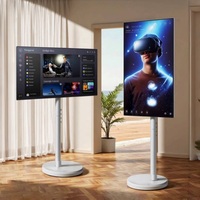 Écrans intelligents 10-32 pouces Portable 30 degrés pivotant TV chariot chariot vertical roulant TV support sur roues