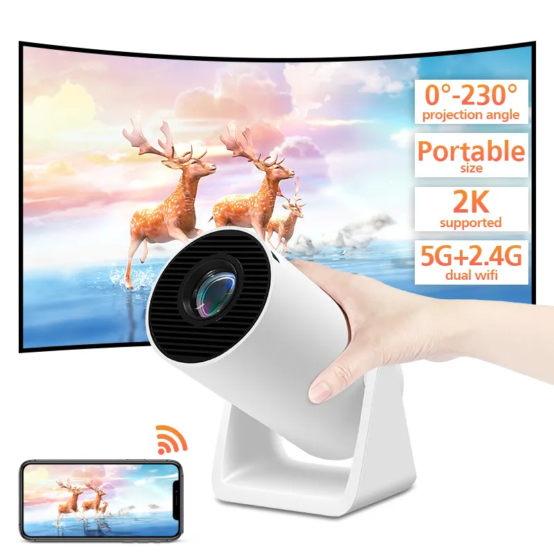 2024 nuevo HY300 proyector portátil inteligente Android11 Dual WIFI 4K 720P función de proyección DE PANTALLA automática proyector de cine en casa