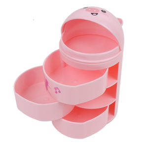 <span class=keywords><strong>Organisateur</strong></span> de rangement élégant <span class=keywords><strong>rose</strong></span> à trois niveaux empilable pour <span class=keywords><strong>bureau</strong></span> à domicile, style tiroir, motif ours - Product Image 6
