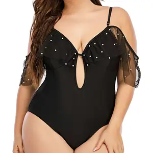 新款高品质大尺寸沙滩装印花高腰泳衣女性时尚性感比基尼加尺寸两件套泳衣