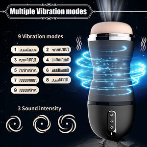 高品质二合一静音清爽飞机杯振动器流行手动防水手淫男性性玩具盒 - Product Image 3