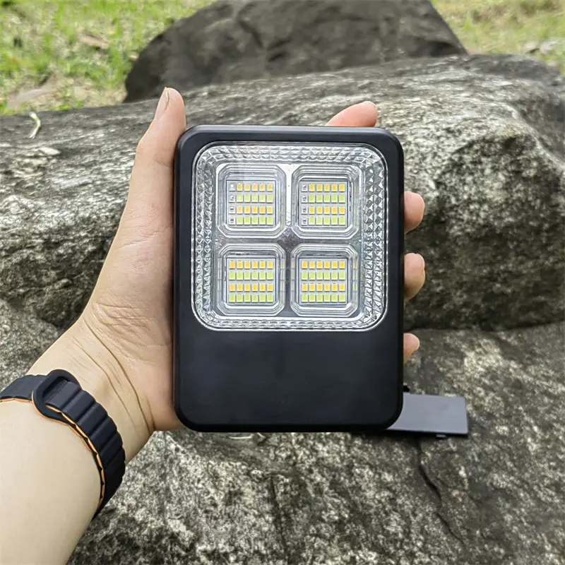 ポータブル充電式緊急ソーラーLEDキャンプランプは、キャンプ用の18650バッテリー (含まれていません) 屋外LED電球を保持します