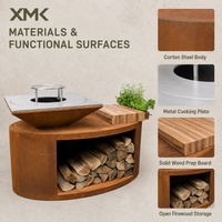 Barbecue et foyer extérieur en acier Corten robuste pour jardin