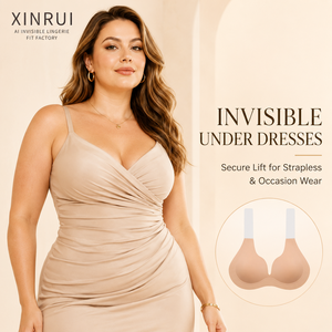 XINRUI Soutien-gorge adhésif réutilisable push-up invisible une pièce, avec bonnets en éponge, forte adhérence, effet liftant, grandes tailles, étiquette personnalisée - Product Image 2