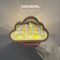 Lampe Nuage Mignonne avec Lumière LED Infinie, Veilleuse Tulipe, Lampe Miroir de Table DIY en Forme de Fleur de Tulipe pour Utilisation Extérieure
