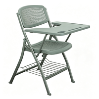 Chaise pliante en plastique économique avec tableau d'écriture, porte-livre et support pour tablette, taille personnalisée, multi-usages