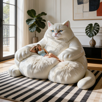 Canapé lounge de luxe pour chat blanc de grande taille, fauteuil ergonomique moderne et moelleux, mobilier de salon design
